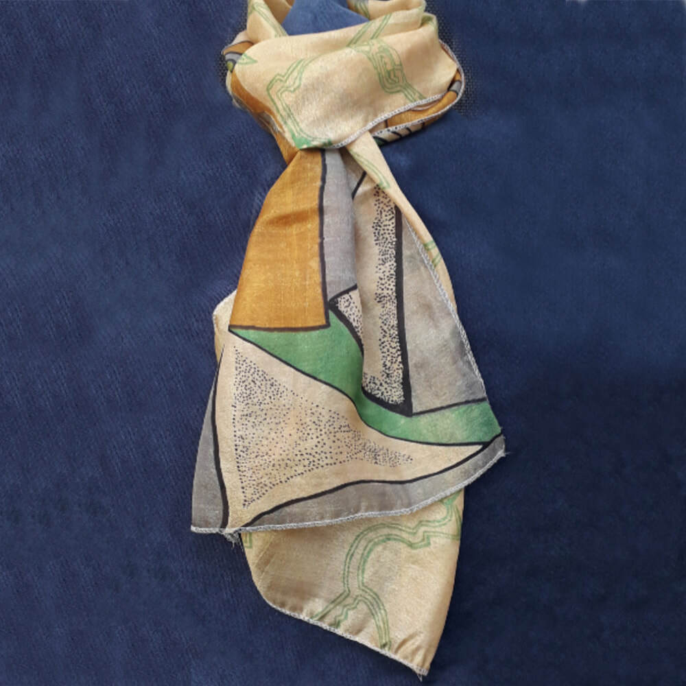 Silky fair trade scarf handmade in recycled materials Eco Selection